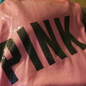 Victoria Secrets Pink Sequin Sweatshirt